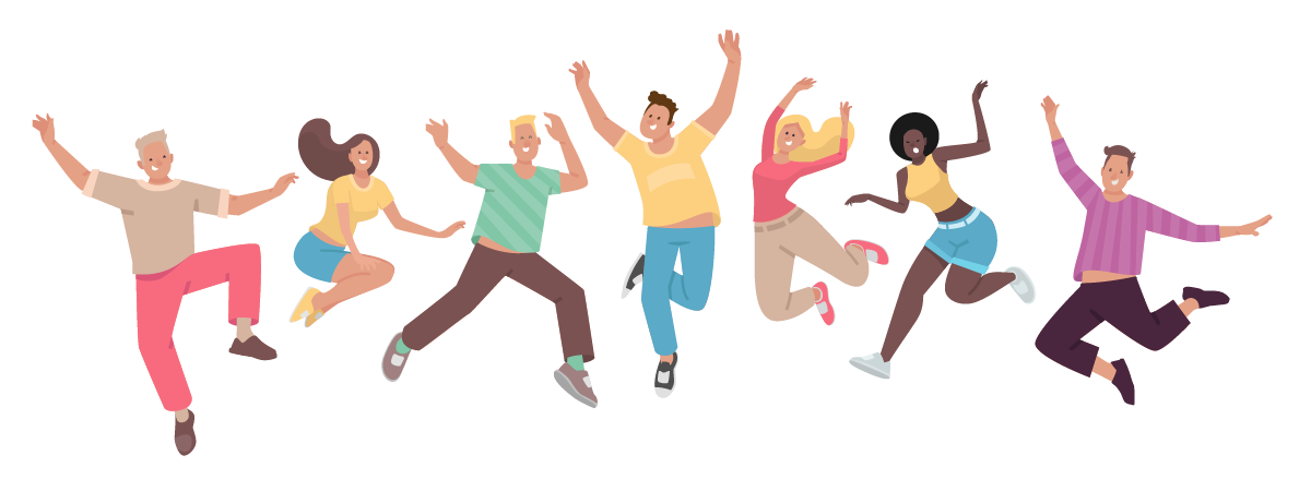 Group of students celebrating